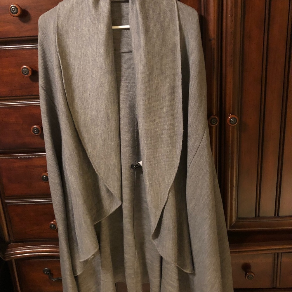 Grey sweater vest shawl cover up